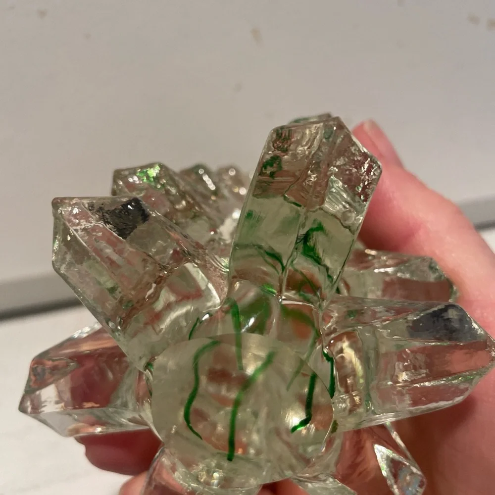 Vintage Set Of Two Studio Art Glass Swirl Christmas Trees 🌲 - Picture 4 of 12